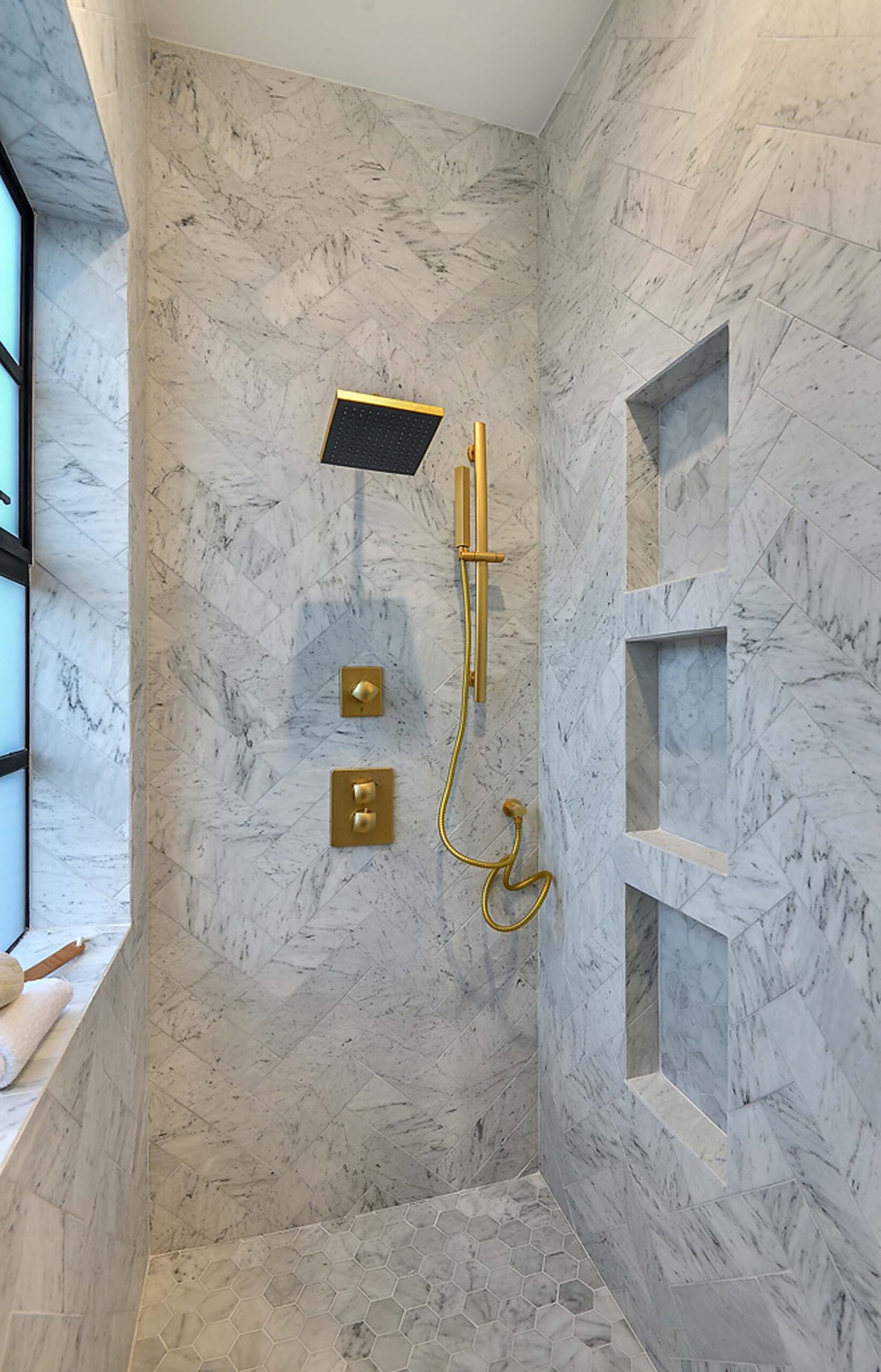 Elegant shower in custom Venice beach house