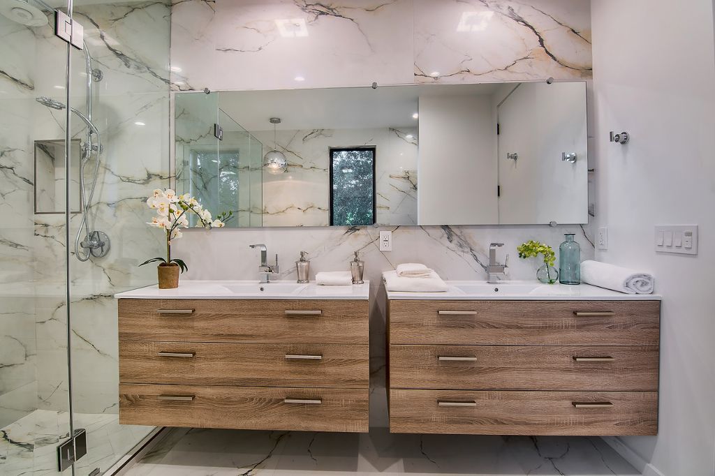 Custom marble bathroom