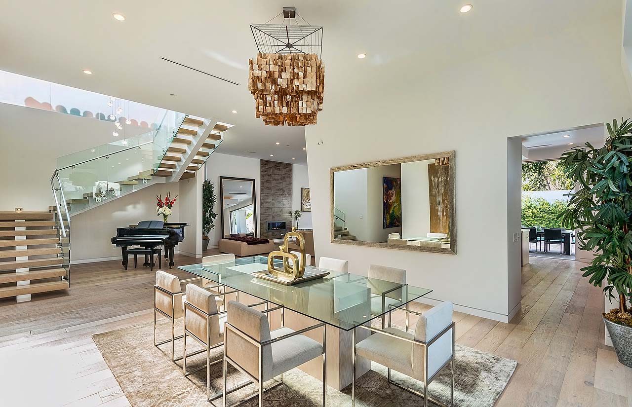 Grand staircase with glass siding