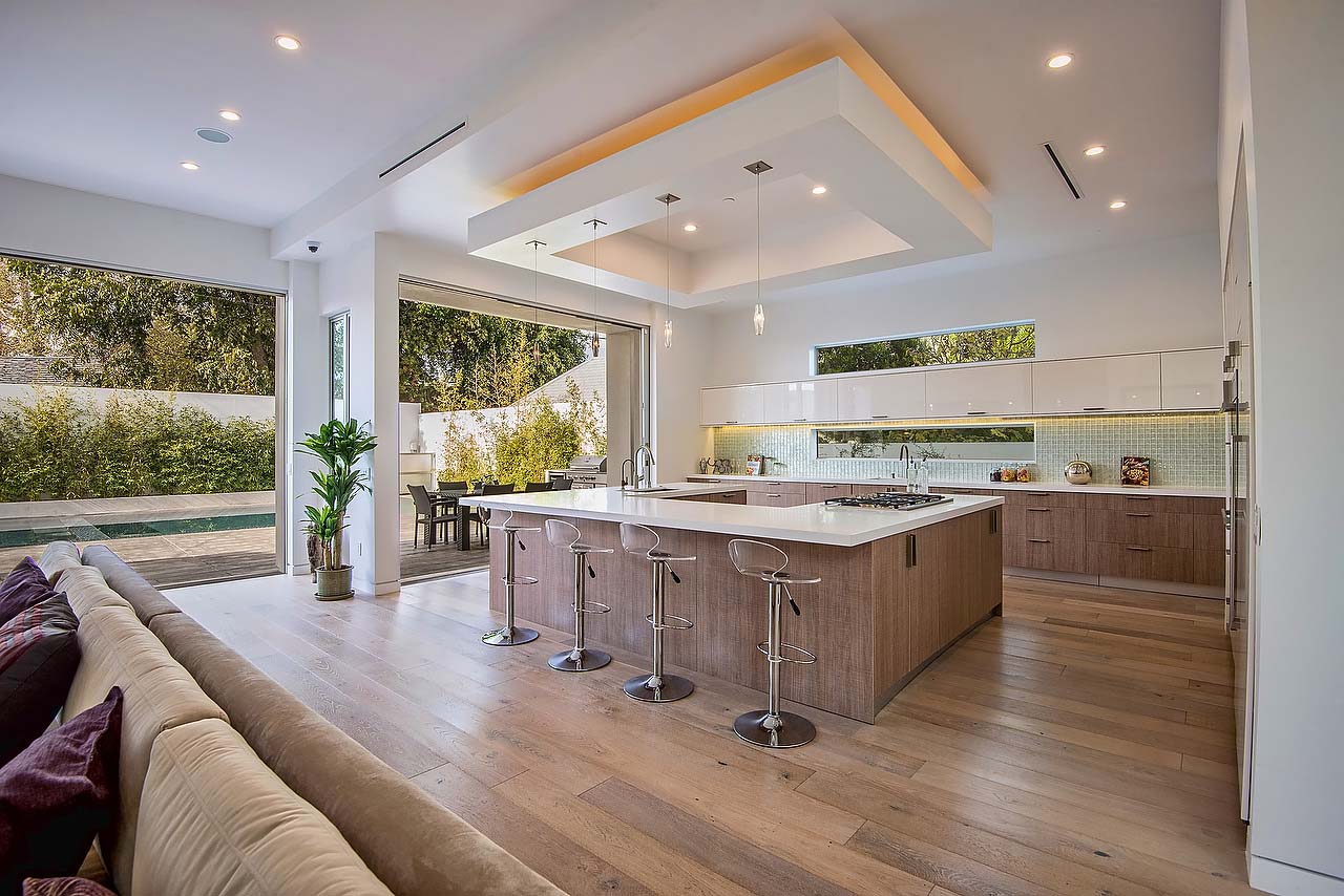 Minimalist kitchen in stylish modern home California