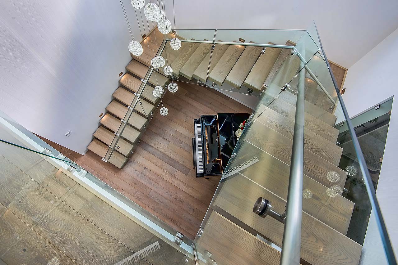 Grand stairwell featured in modern California home