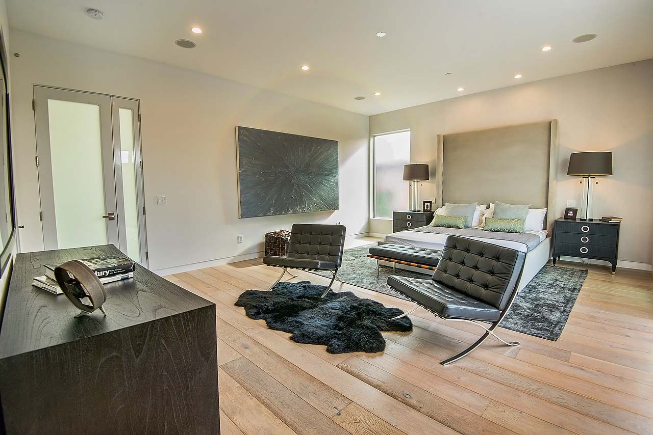 Modern luxury bedroom in California home
